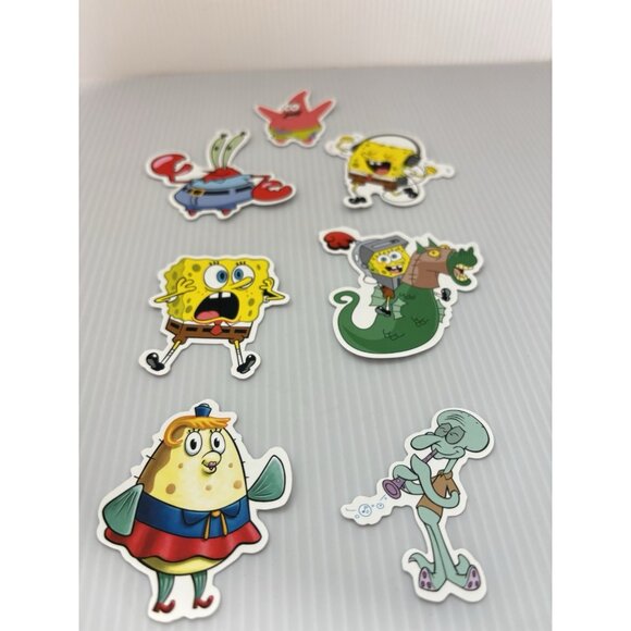 SpongeBob SquarePants 7pc Vinyl Stickers Set Cartoon Water Bottle Laptop Decals - Picture 4 of 5